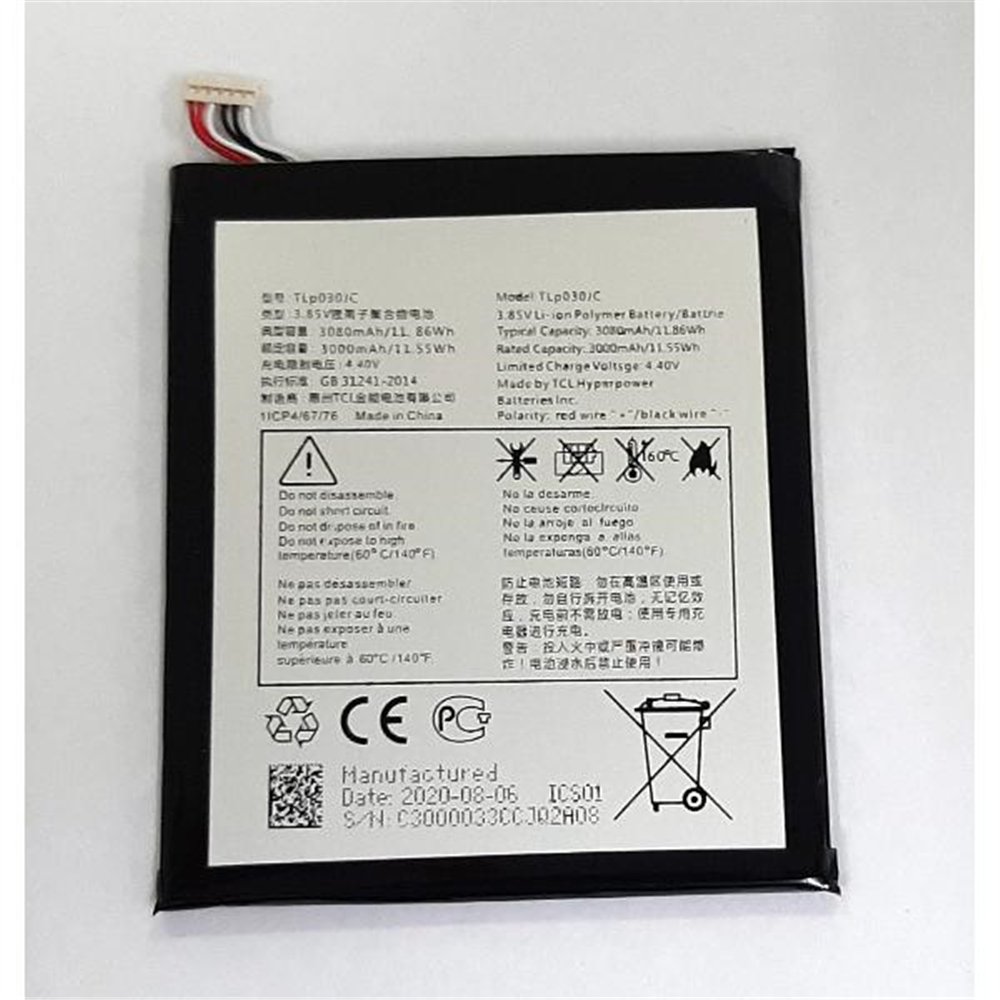 Bateria TLP030JC 3080mah para Alcatel A3 XL 9008J calidad premium
