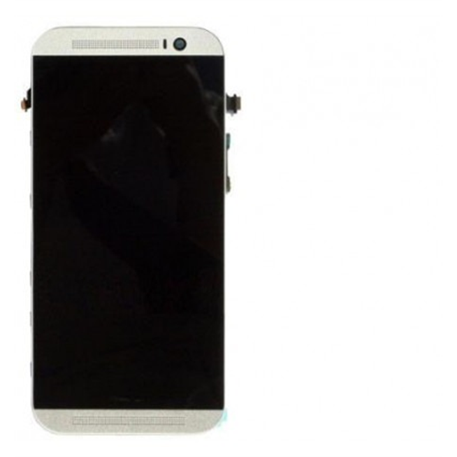 Htc One E8 pantalla lcd + táctil negro + marco blanco premium