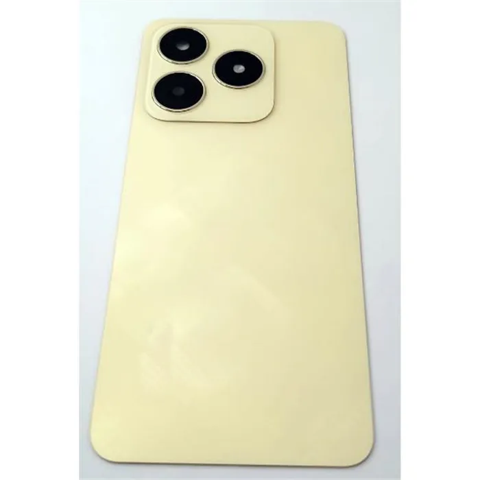 Tapa trasera o tapa bateria dorada para Realme C63 4G con cristal de camara