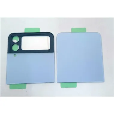 Set 2 tapa trasera o tapa bateria azul para Samsung Galaxy Z Flip 4 SM-F721