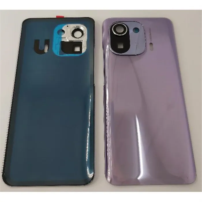 Tapa trasera o tapa bateria morada para Xiaomi Mi 11 Pro con lente de camara