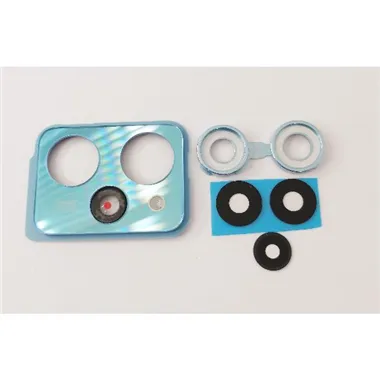 Cristal de camara para Xiaomi Poco X5 Pro 5G con marco azul calidad premium