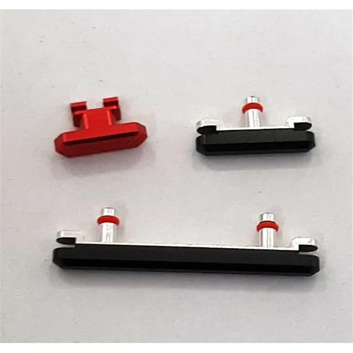 Set 3 botones negro/rojo para ZTE Nubia Red Magic 6 calidad premium