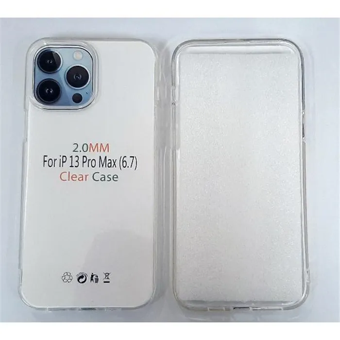 Funda de silicona transparente de 2 mm para iPhone 13 Pro Max A2643 A2484