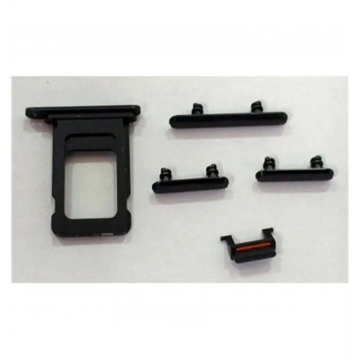 IPhone XR set 5 piezas botones + soporte sim negro premium