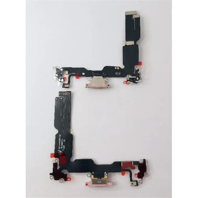Flex puerto de carga rosa para Iphone 15 Plus A3094 A2847 A3093 A3096 